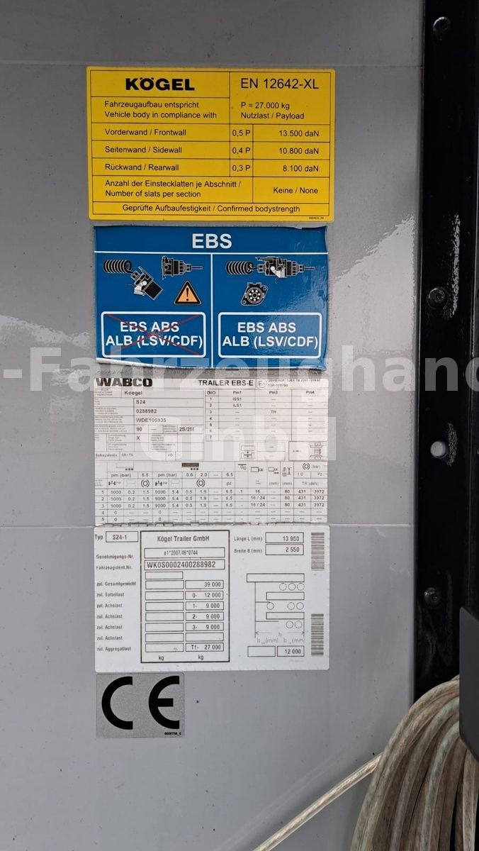 Fahrzeugabbildung Kögel SN24*Standard*LaSi CodeXL+Getränke+DC+Altpapier