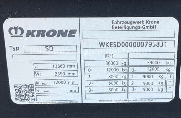 Fahrzeugabbildung Krone SD27*LiftA*LenkA*BPW*PalKa*Edscha*StaplerH