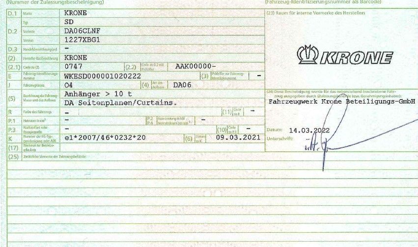Fahrzeugabbildung Krone SDP 27*Mega*LiftA*HubDach*Edscha