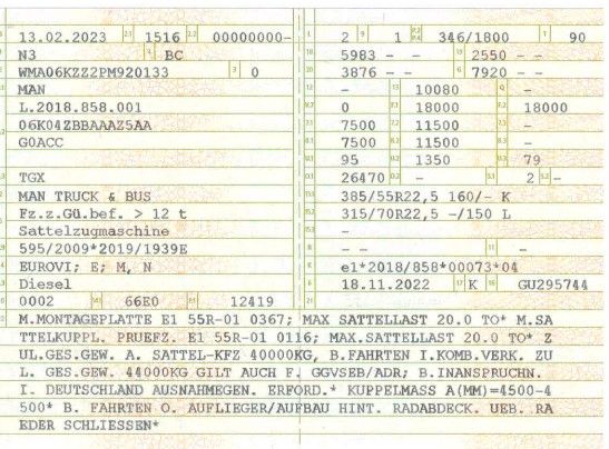 Fahrzeugabbildung MAN TGX 18.470*Blatt/Luft*