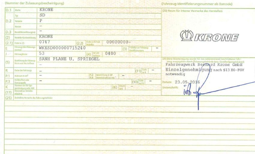 Fahrzeugabbildung Krone SDP 27*Mega*BPW*LiftA*StaplerH