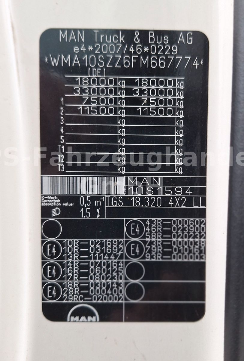 Fahrzeugabbildung MAN TGS  18.320*Frigo*Luft/Luft*LBW 2,0t*AHK