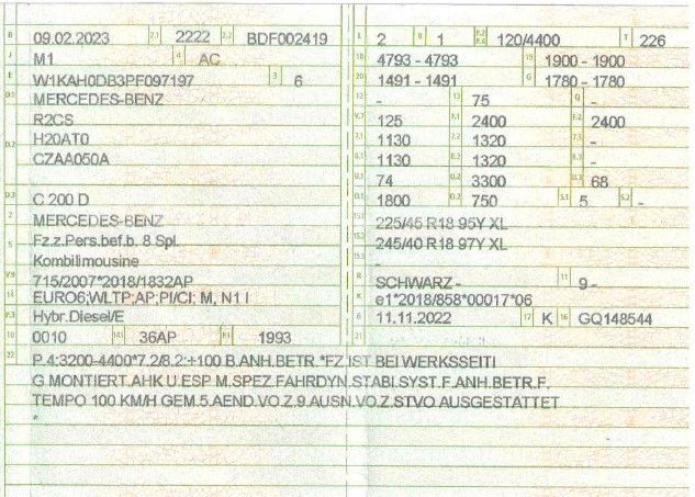Fahrzeugabbildung Mercedes-Benz C 200 d T*Avantgarde*