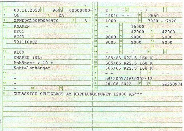 Fahrzeugabbildung Knapen K100 A5060*LiftA*SAF*ALCOA*Funkfernbedienung
