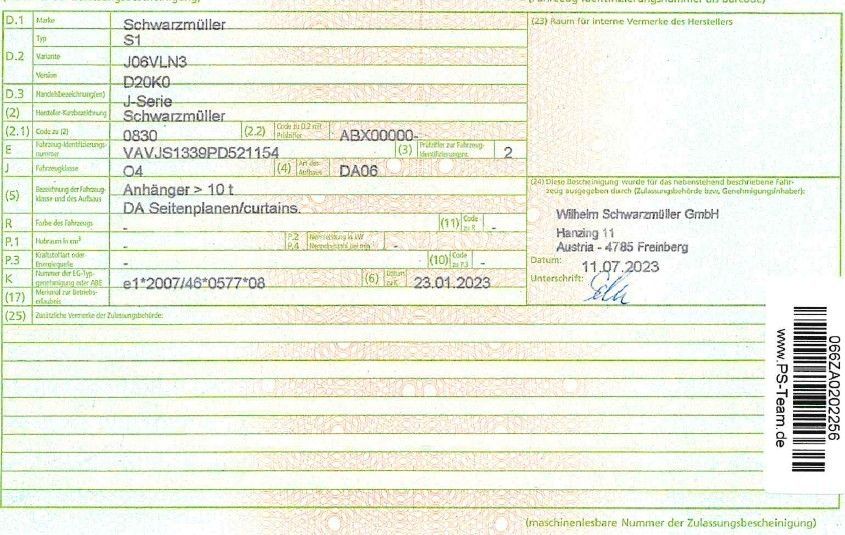 Fahrzeugabbildung Schwarzmüller S1-J Serie*verbreiterbar*SAF*Liftachse*Edscha