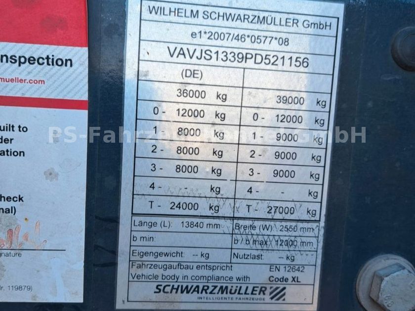 Fahrzeugabbildung Schwarzmüller S1-J Serie*verbreiterbar*SAF*Liftachse*Edscha