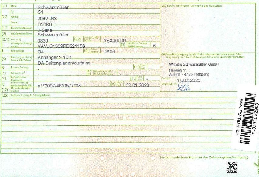 Fahrzeugabbildung Schwarzmüller S1-J Serie*verbreiterbar*SAF*Liftachse*Edscha